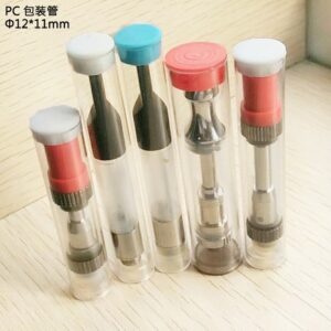 12mm Diameter Clear Rigid PC Tube for Vape Cartridge Atomizer Storage Extruded Hard Plastic Pipe E-cigarette Protective Case