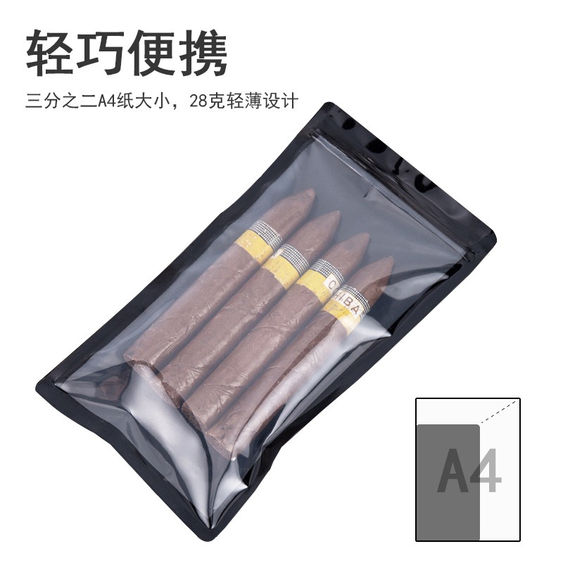 Portable Cigar Humidor Bag 5 Capacity Transparent Seal Moisture Retention Pouch Travel Boveda Humidor Bag for Cigars In Stock Cigar Humidor Bag 5 Cigar Holder Travel Cigar Pouch Airtight