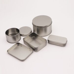 Custom Wholesale Silver Tinplate Box Square Round Packaging with Window USB Flash Drive Metal Case for Electronics Gift