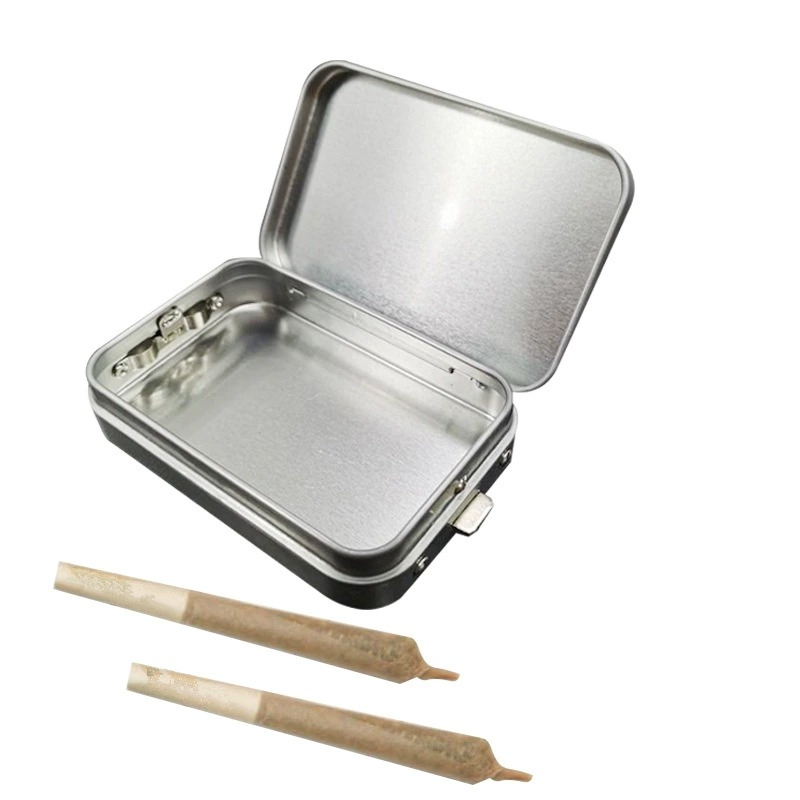 Child Resistant Portable Tinplate Box CR Metal Container for Cones Gummy Candies Packaging Hot Sale USA Market Wholesale