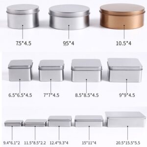 Custom Silver Rectangle Round Tinplate Box Food Grade Metal Tin Packaging Container for Cigarettes Pastries Pills Storage Wholesale