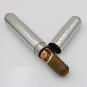 Thick Stainless Steel Single Cigar Tube 1-Cigar Holder Case Durable Metal Cigar Protector Waterproof & Crush Proof EU/US Cross-Border Stock
