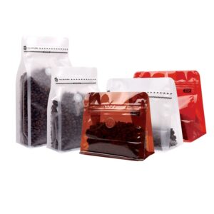 8 Side Sealed Stand Up Aluminum Foil Food Packaging Bag Kraft Paper Zipper Coffee Bag Custom Logo with One Way Valve Wholesale Coffee Packaging Stand Up Pouch Degassing Valve