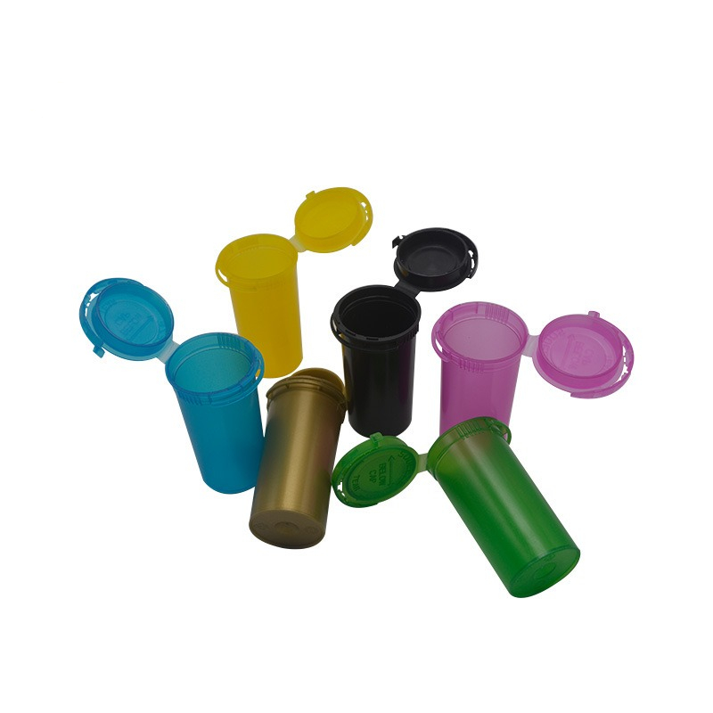 Squeeze Cap Bottle, Plastic Bottle Cap Tobacco Tube, Pill Bottle, Portable Storage Bottle 13DR, Child-resistant Cap, Medicine PP Pill Box, Reversible Two-way Bottle, Food Grade Pill Bottle for Capsules & Tablets