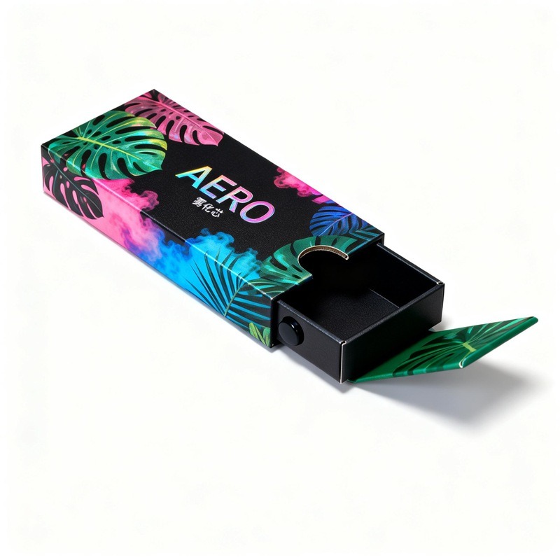 Disposable Vape Cartridge Packaging Box Custom Flip Top Child Resistant Lock Tuck Top Drawer Box Wholesale CR Paper Box Vape Packaging