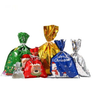 Drawstring Flat Bottom Bag Christmas Gift Bag Halloween Candy Bag Tote Pouch Cross Border Supply Wholesale Gift Bags with Drawstring Reusable Tote Bag