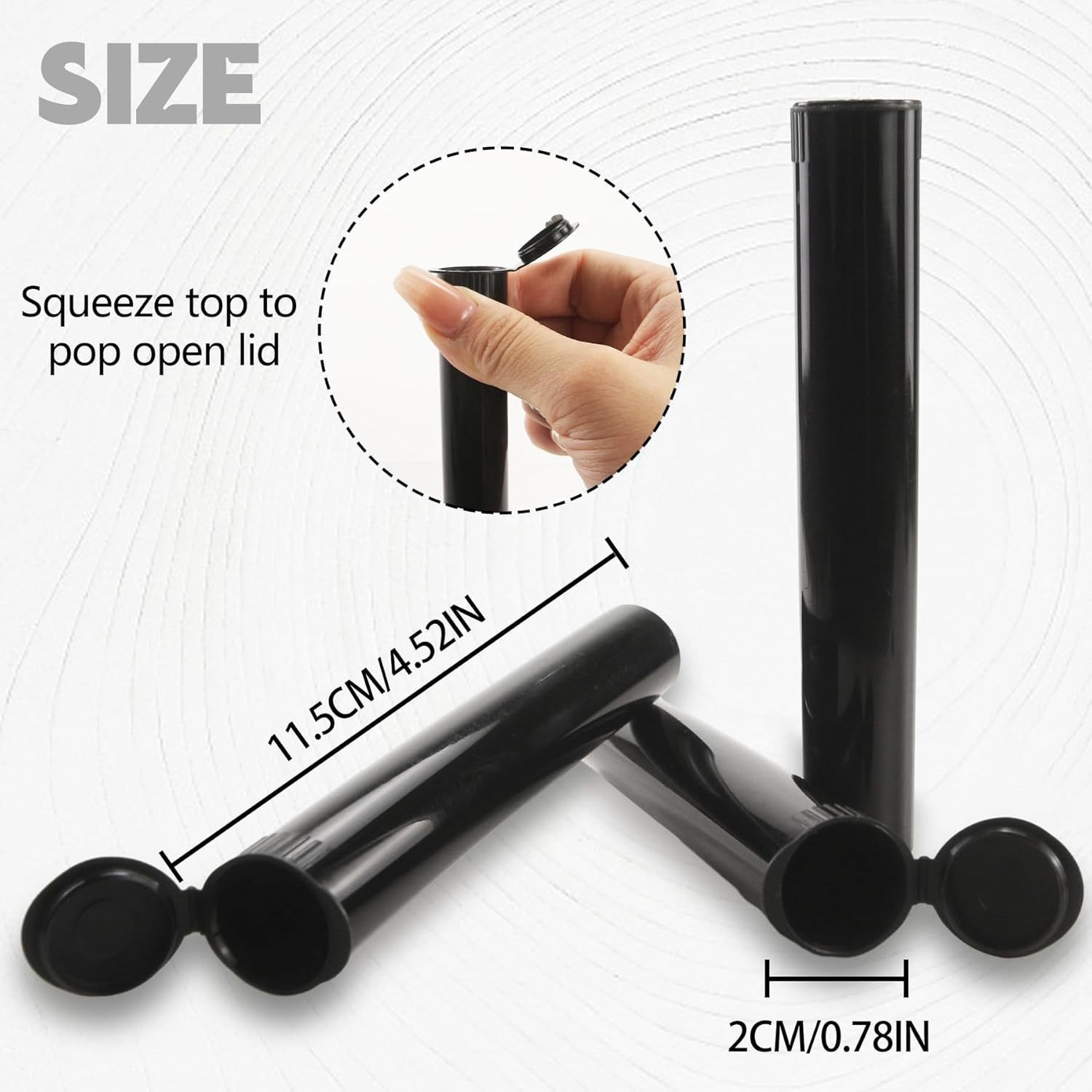 100pcs/lot Cross-border 115mm Storage Tube, Pill Cotton Swab Tube, Waterproof Cigarette Storage Tube with Cap, Squeeze Bottle, Pop Top Tube
