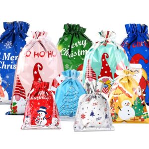 Drawstring Tote Bag Christmas Gift Bag Candy Party Santa Claus Packaging Pouch Amazon Hot Sale Wholesale Flat Bottom Bag Reusable Gift Bag Holiday Packaging