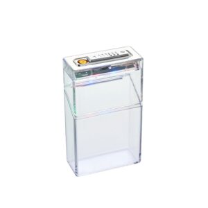 Transparent LED Light Cigarette Case with USB Lighter 20-Slot for King Size Cigarettes or Cones Sealed & Moisture Proof Cool Gift for Men Wholesale
