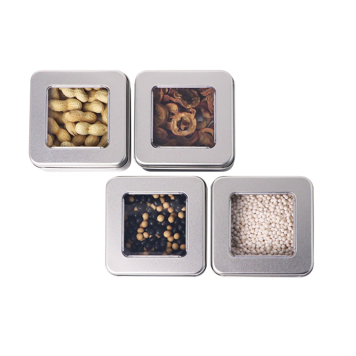 Tin Can Manufacturer Square Magnetic Tinplate Can Dried Fruit Tea Kitchen Dry Goods Storage Metal Box with Magnet
