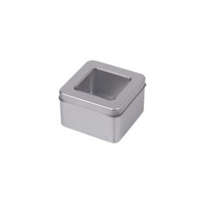 Food Tin Box Packaging Rectangle Tiramisu Container Handmade Soap Metal Tin with Window Custom Logo Wholesale