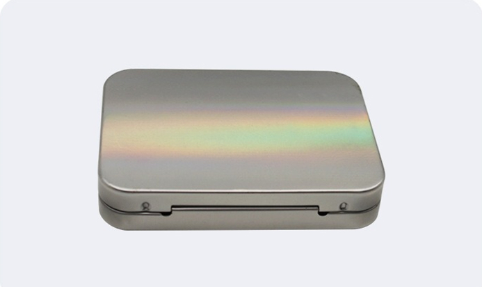 Custom Flip Top Child Resistant Button Tinplate Box Rectangle Safety Lock Container for Candies Cones Packaging