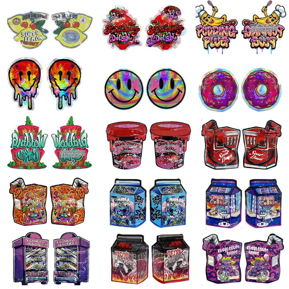 3.5g Holographic Shaped Stand-Up Zipper Pouch for Candy and Snacks