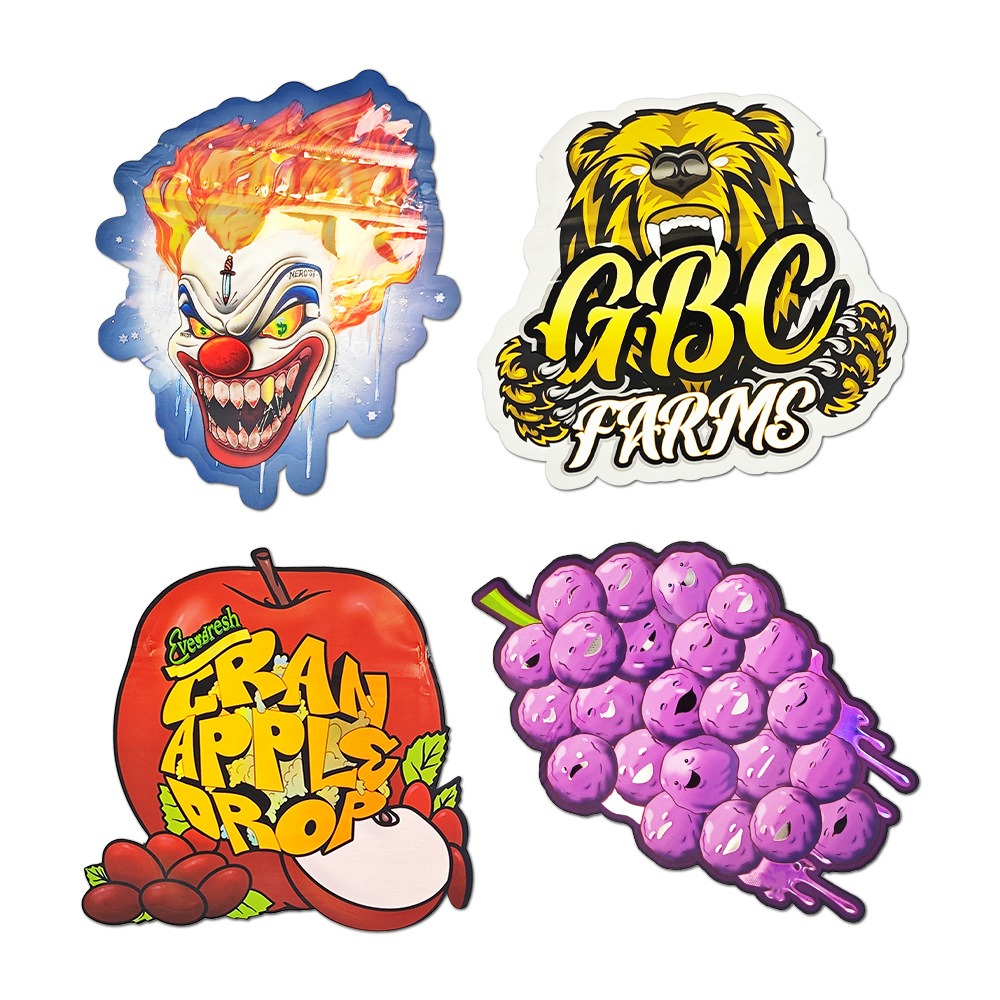 3.5g Custom Shaped Child-Resistant Foil Zipper Pouch for Cookies and Snacks