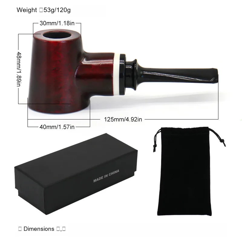 Handcrafted Bubinga Wood Tobacco Pipe - Product detail
