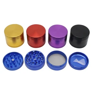 Flat-Top 4-Layer Aluminum Herb Grinder, 63 mm - Product image
