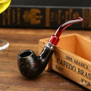 Snake-Pattern Resin Tobacco Pipe, 140 mm - Product image