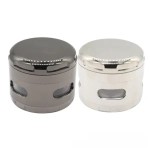 Beveled 4-Layer Metal Herb Grinder, 63 mm - Product image