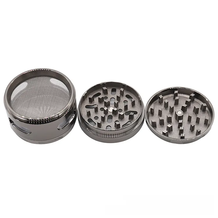 Beveled 4-Layer Metal Herb Grinder, 63 mm