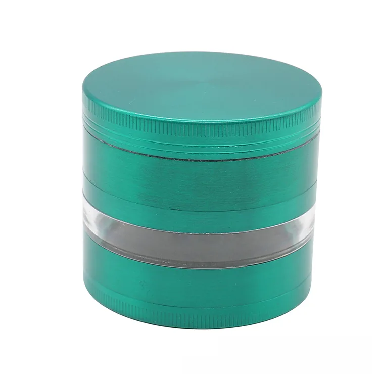 Vertical-Groove 4-Layer Zinc Alloy Herb Grinder, 63 mm