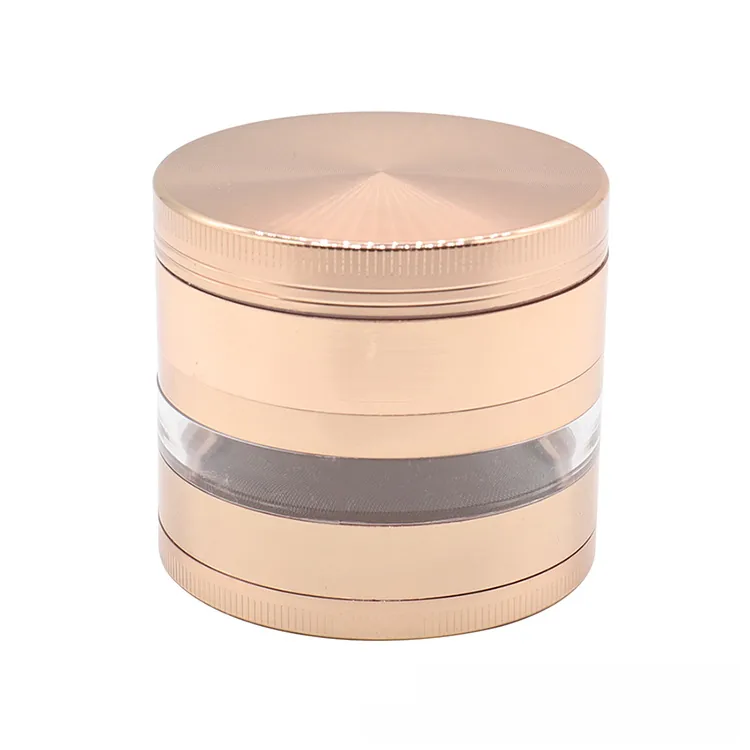 Vertical-Groove 4-Layer Zinc Alloy Herb Grinder, 63 mm - Product detail