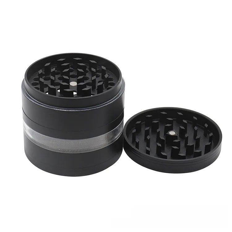 Vertical-Groove 4-Layer Zinc Alloy Herb Grinder, 63 mm - Product detail