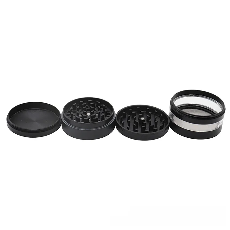 Vertical-Groove 4-Layer Zinc Alloy Herb Grinder, 63 mm - Product detail