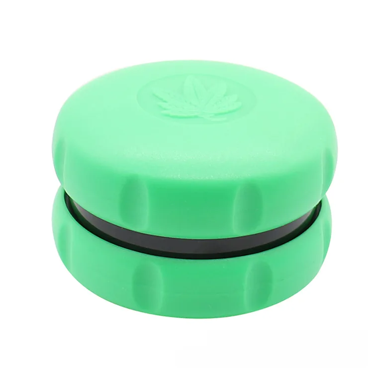 Hamburger-Shaped 2-Layer Plastic Herb Grinder, 63 mm - Product detail