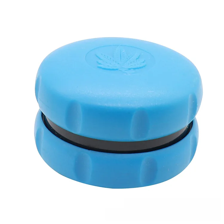 Hamburger-Shaped 2-Layer Plastic Herb Grinder, 63 mm