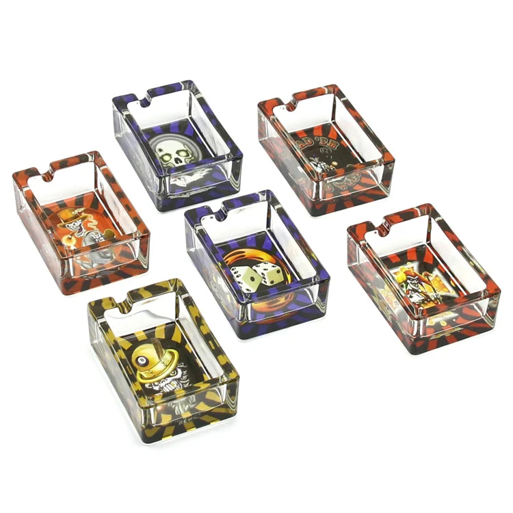 Square Printed Glass Ashtray - Product detail