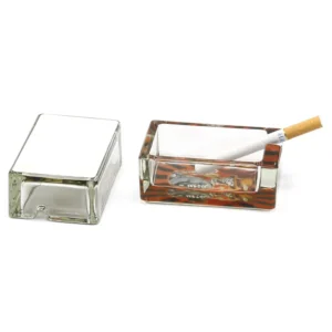 Square Printed Glass Ashtray - Product image