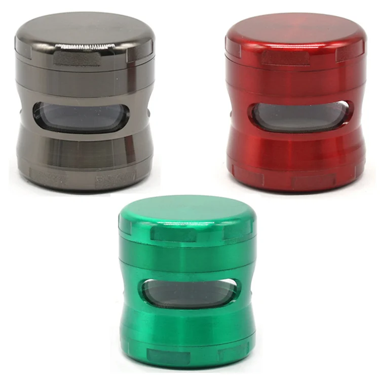 4-Layer Zinc Alloy Herb Grinder with Side Ports, 52 mm - Product detail
