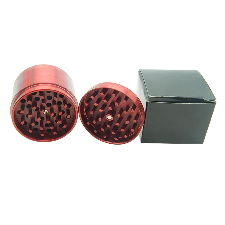 Vertical-Groove 4-Layer Zinc Alloy Herb Grinder, 63 mm - Product image