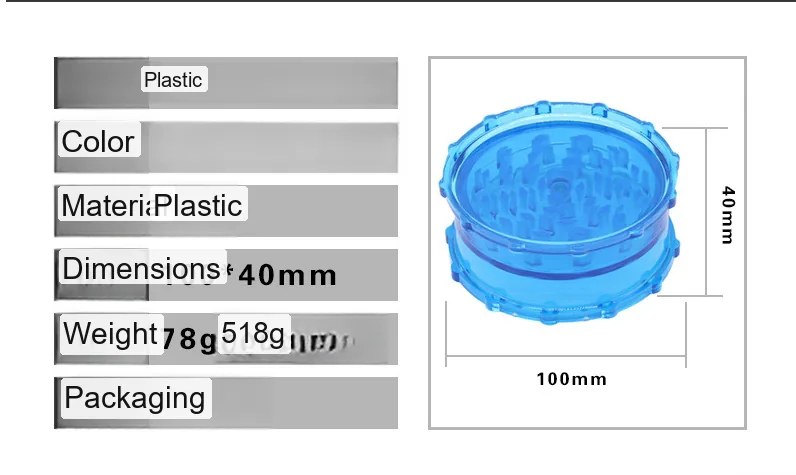 Diamond-Edge 2-Layer Plastic Herb Grinder, 100 mm - Product detail