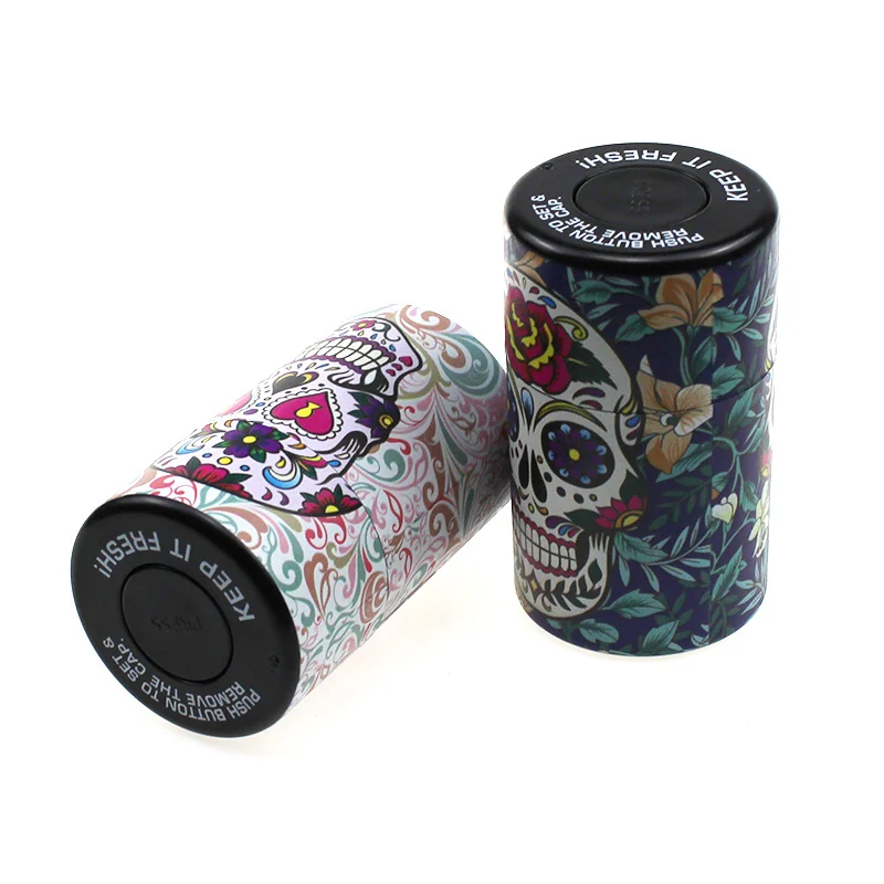 Printed Push-Top Plastic Storage Jar - Product image