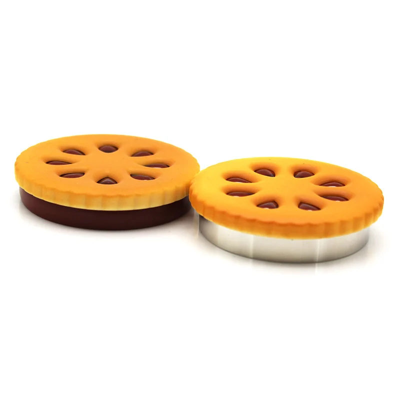 2-Layer Cookie-Shaped Zinc Alloy Herb Grinder, 55 mm