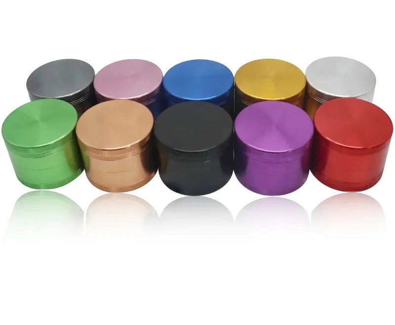 Flat-Top 4-Layer Aluminum Herb Grinder, 63 mm