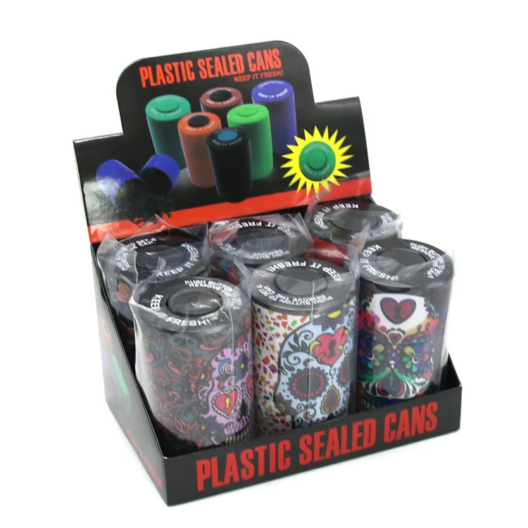 Push-Top Plastic Storage Jar