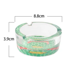 Round Printed Glass Ashtray, 85 mm - Product image