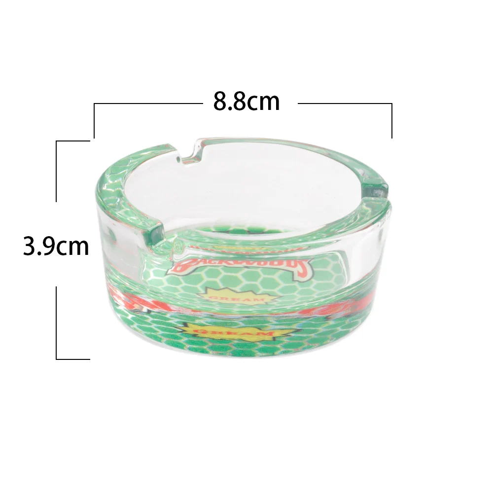 Round Printed Glass Ashtray, 85 mm - Product image