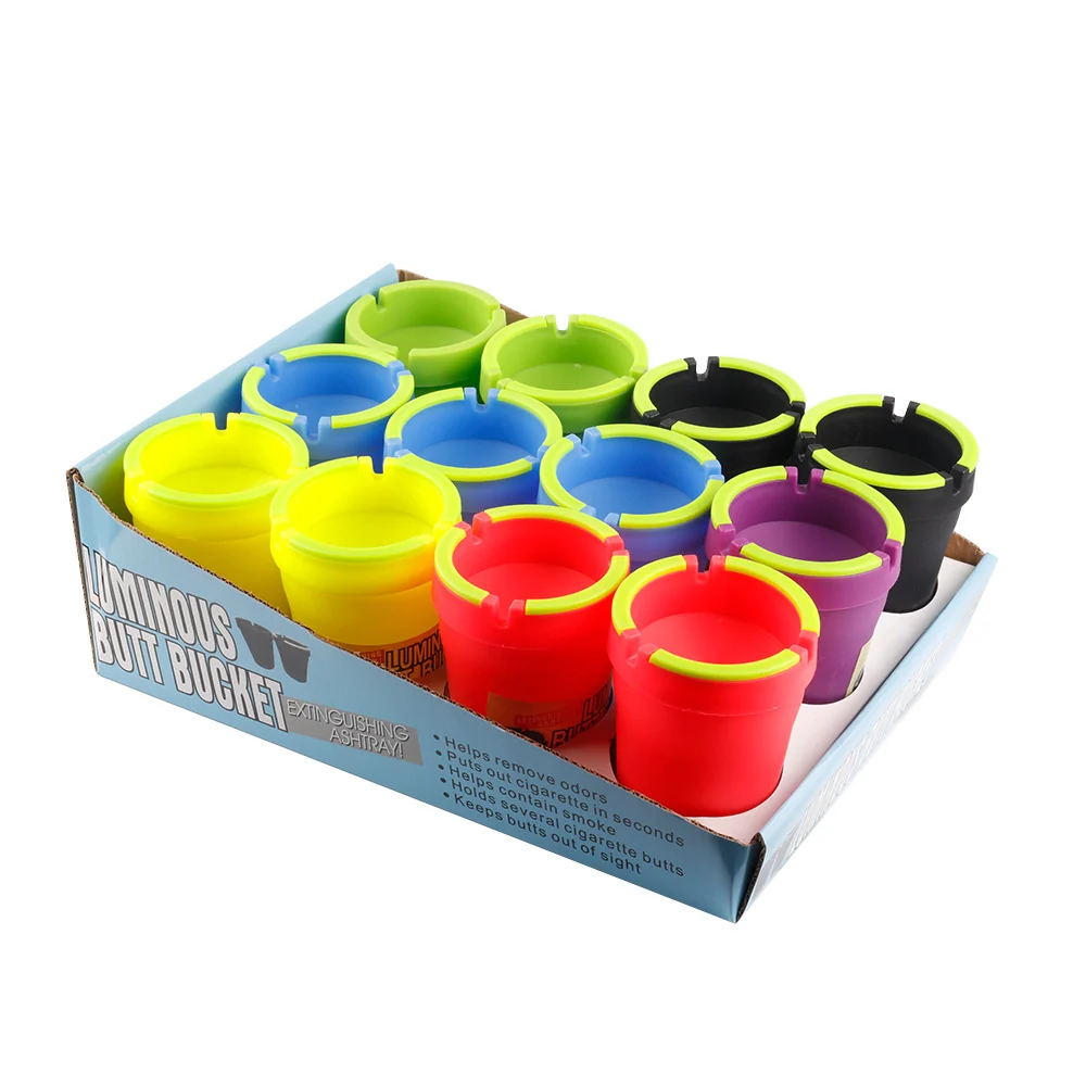 Glow-in-the-Dark Plastic Car Ashtray, 8 x 11 cm - Product detail