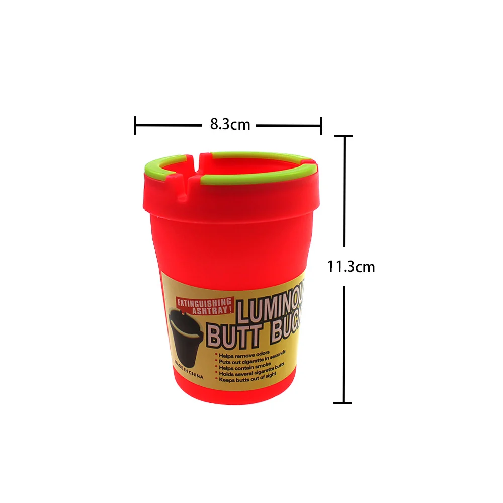 Glow-in-the-Dark Plastic Car Ashtray, 8 x 11 cm