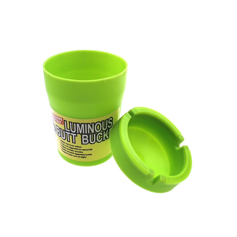 Glow-in-the-Dark Plastic Car Ashtray, 8 x 11 cm