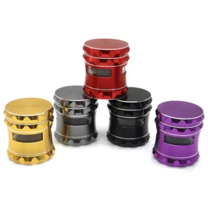 Beveled 4-Layer Aluminum Herb Grinder, 63 mm - Product image