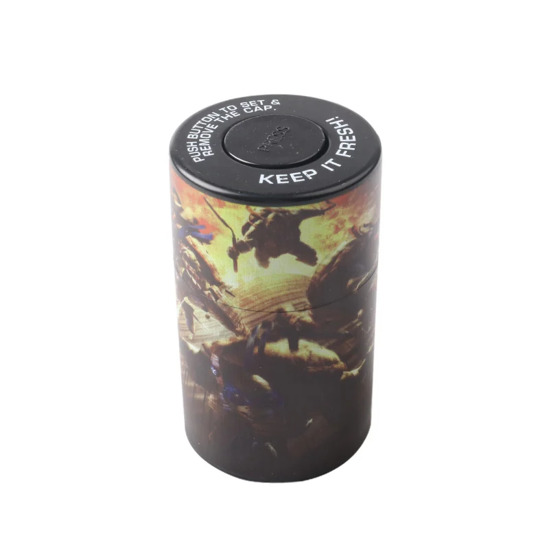 Printed Push-Top Plastic Storage Jar, 6 x 10 cm - Product image
