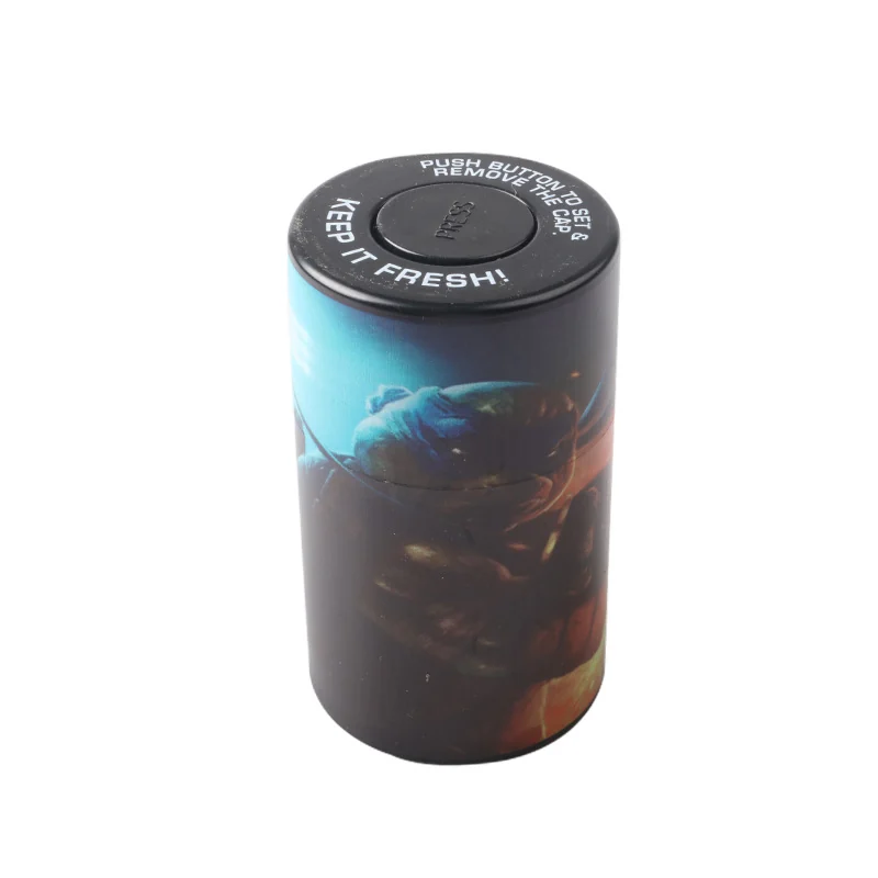 Printed Push-Top Plastic Storage Jar, 6 x 10 cm - Product detail