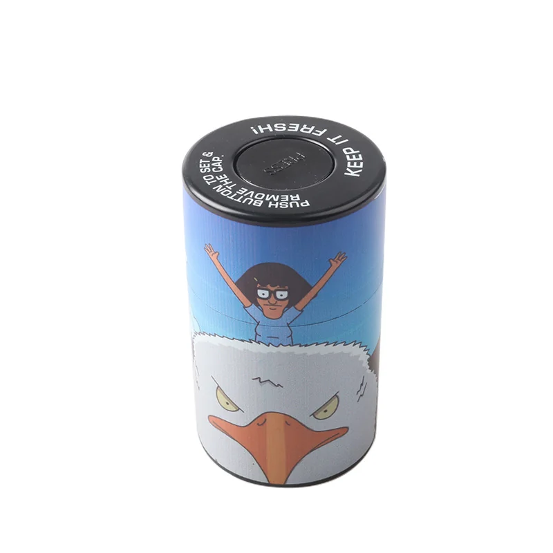 Printed Push-Top Plastic Storage Jar, 6 x 10 cm - Product detail