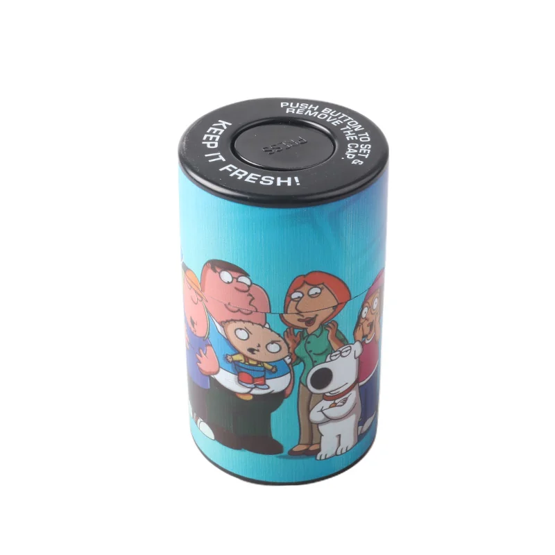 Printed Push-Top Plastic Storage Jar, 6 x 10 cm