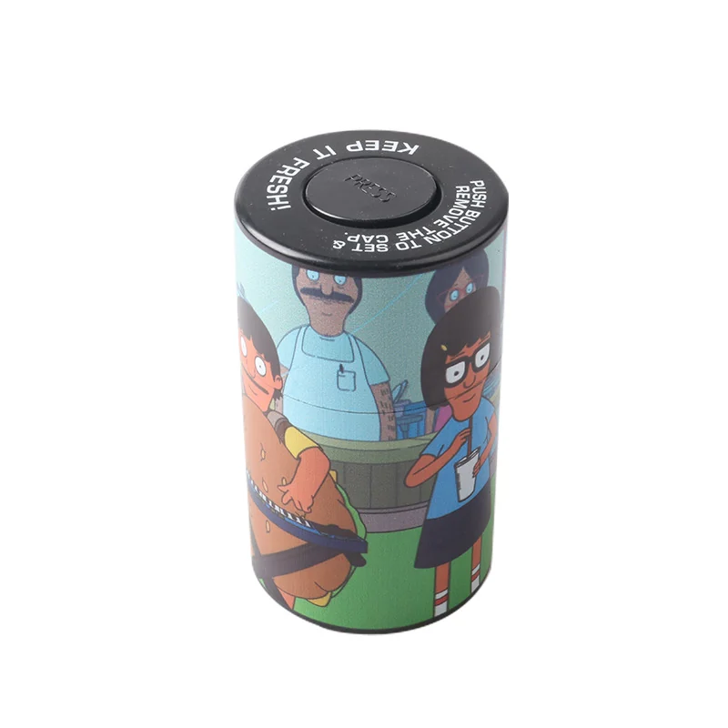 Printed Push-Top Plastic Storage Jar, 6 x 10 cm