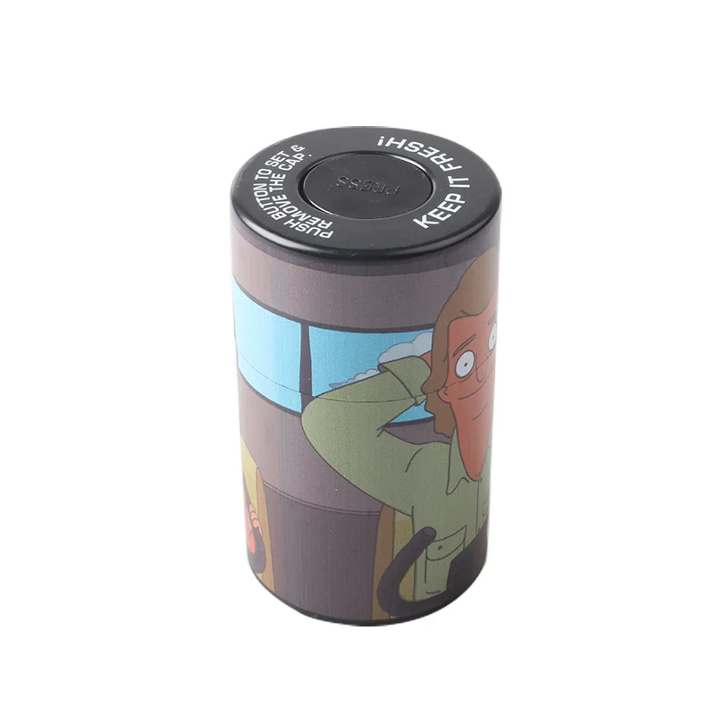 Printed Push-Top Plastic Storage Jar, 6 x 10 cm